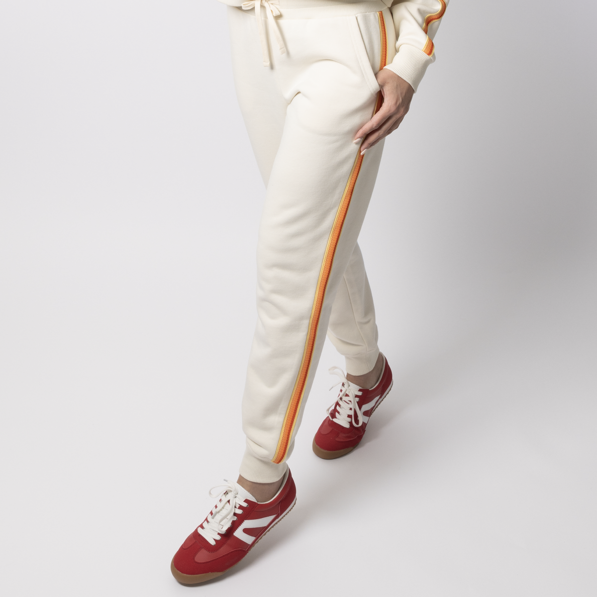 Sporty Gradient Stripe Jogger <br /> White Sand-Orange image 5