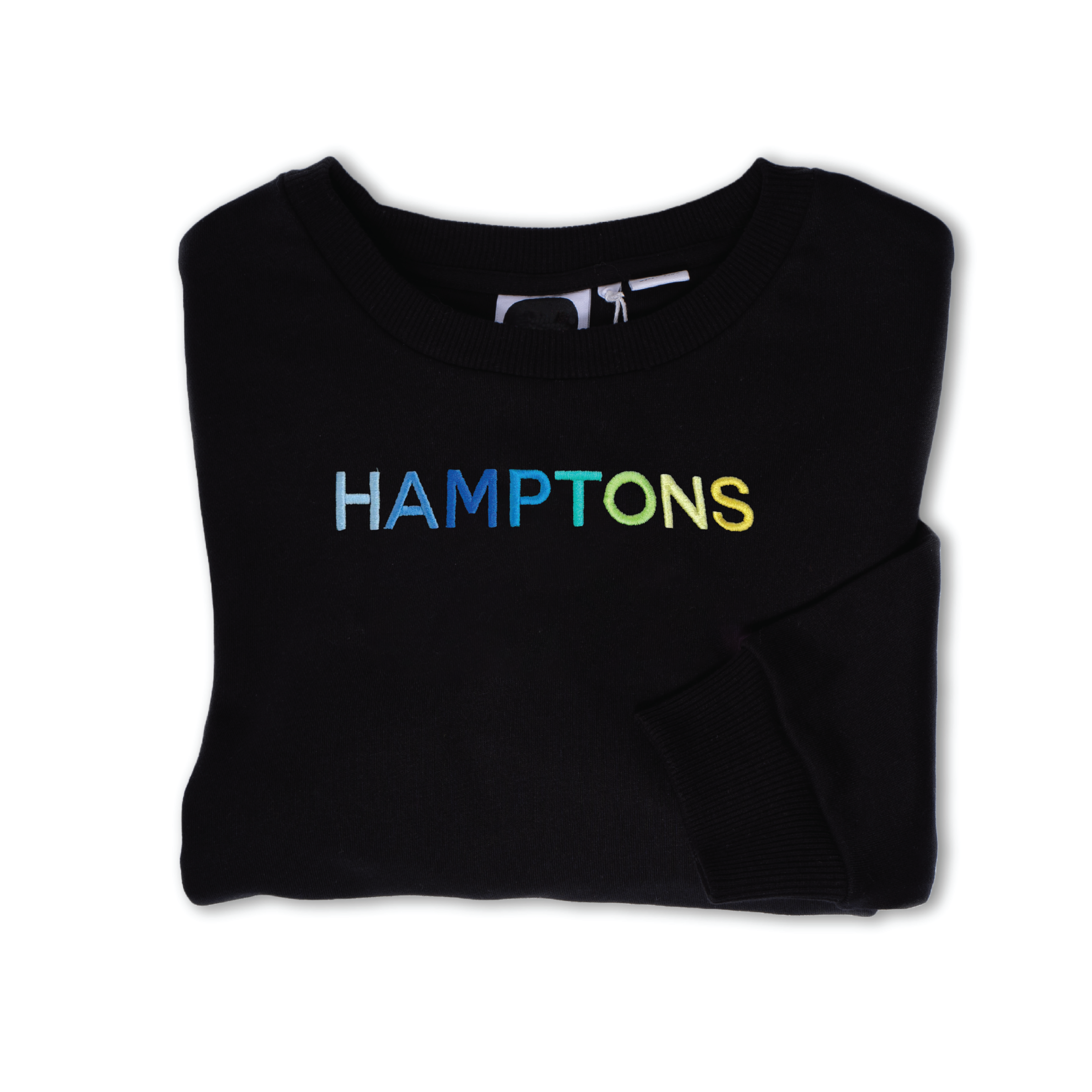 HAMPTONS Polished French Terry Crew Black <br/> Blue Shades image 0