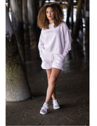 Solid French Terry Crewneck Sweatshirt - Pale Lavender image 2
