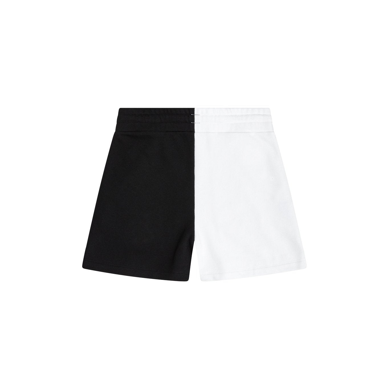Colorblocked French Terry Shorts - Black & White image 4