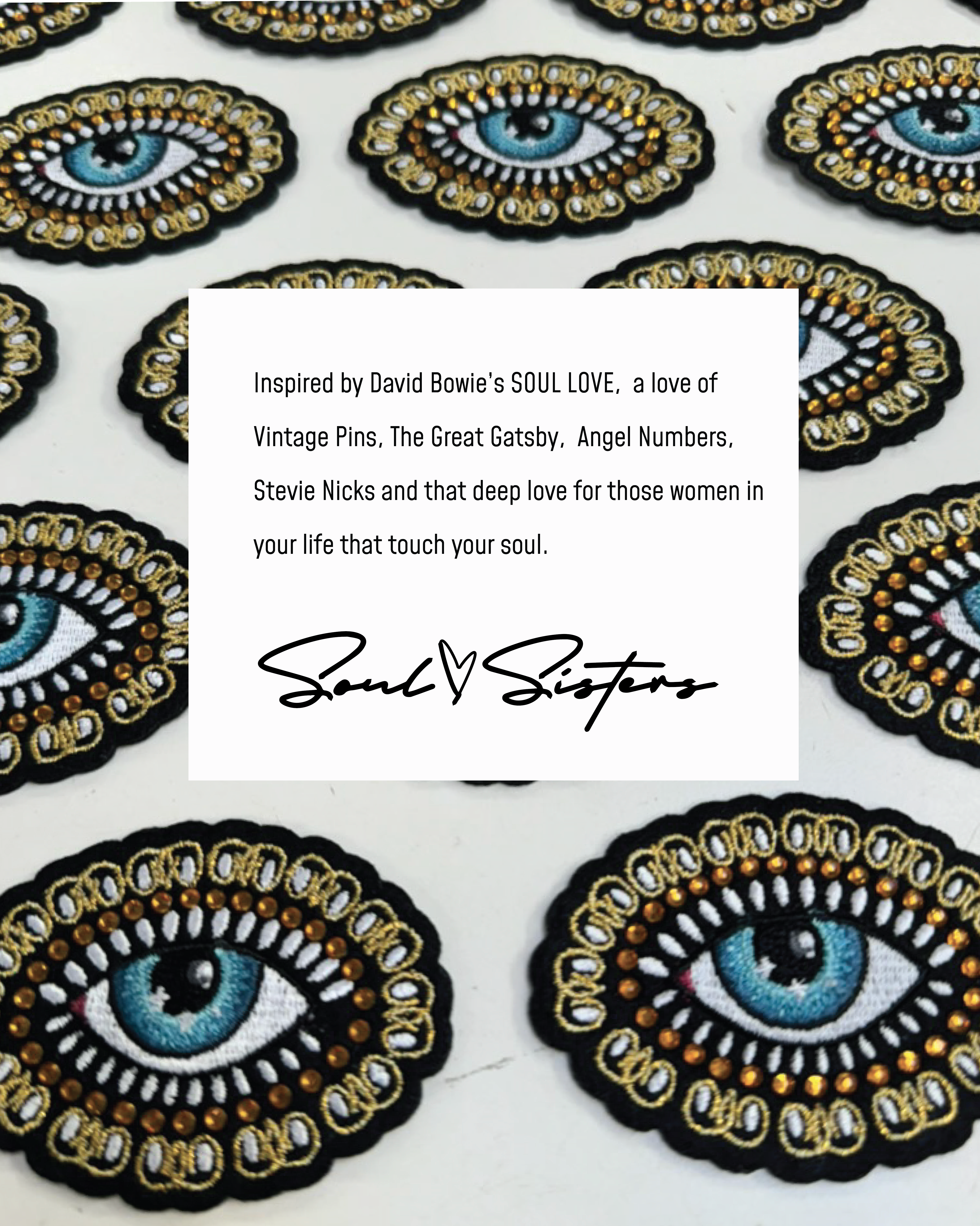 Soul Sister Eye Jeweled Patch Crew - Pale Mint image 1