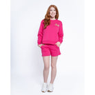 Sag Script Polished French Terry Crew Hot Pink Lime  Embroidery image 2