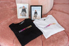 HAMPTONS Polished French Terry Crew Black <br /> Pink Shade image 1