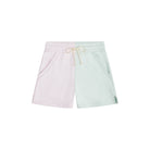 Colorblocked French Terry Shorts - Pale Mint & Pale Lavender image 0