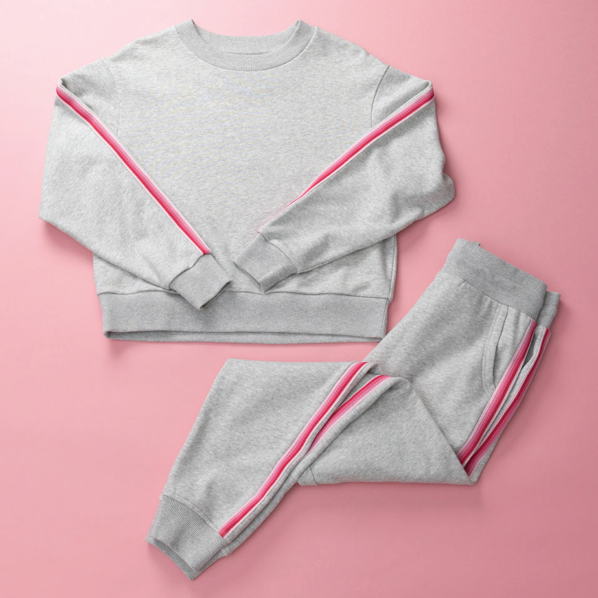 Sporty Gradient Stripe Jogger <br /> Grey Heather Pink image 5