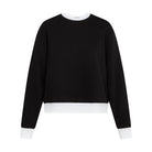 Black & White Contrast Trim French Terry Sweatshirt image 3